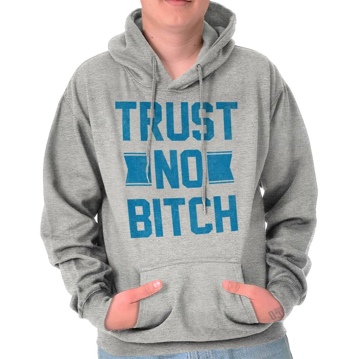RHUDE Felpa con cappuccio Trust No B**h Funny Rude Insult Attitude donna maniche lunghe