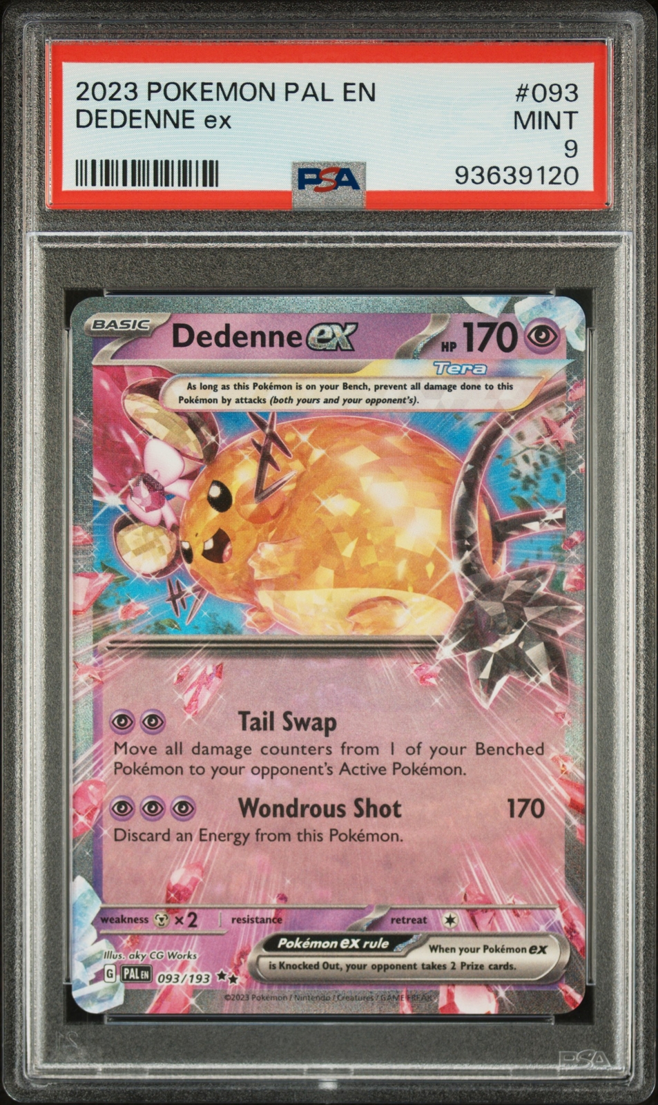 2023 POKEMON PALDEA EVOLVED PAL EN 93 DEDENNE ex - PSA 9 LOW POP!