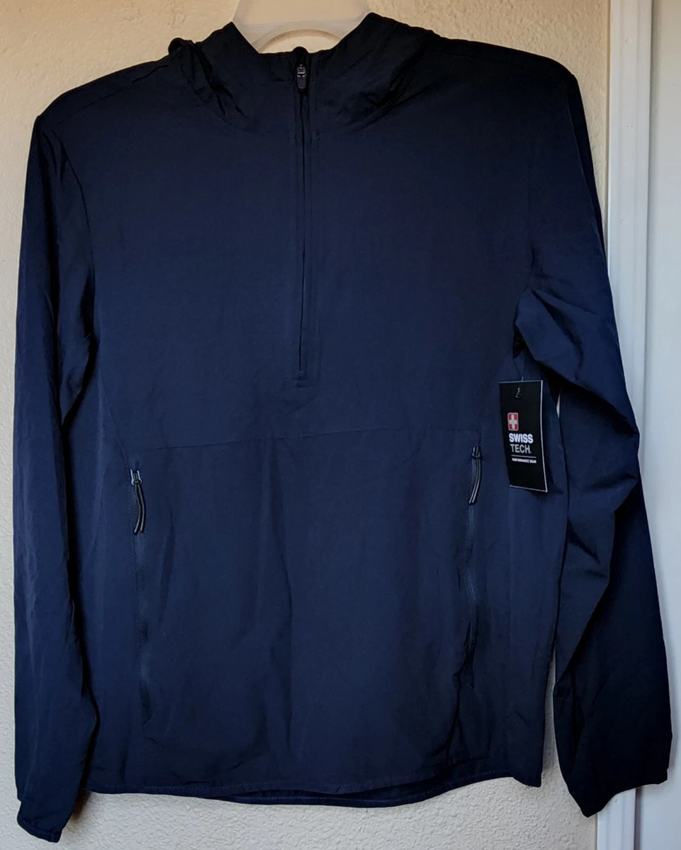 Swiss Tech Pullover Half Zip Anorak Windbreaker Blue Size S 34 36