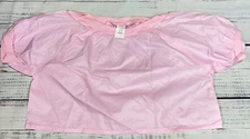 Dance Fashions Womens Short Sleeve Crop Top Sz Small Pink Nylon Pullover