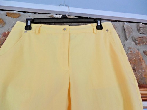 New Soft Works Petite Yellow Pants Sz 8 Light Weight Cotton Poly Blend Sunny - Picture 2 of 7