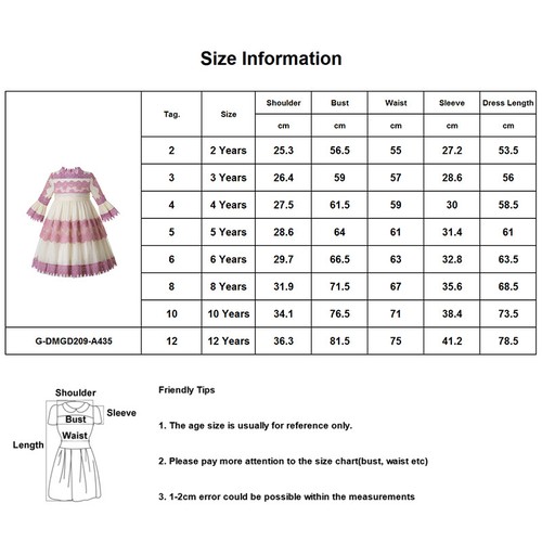Embroidery Girls Princess Dresses Lace Appliques Bridesmaid Party Pageant Prom - Picture 4 of 11
