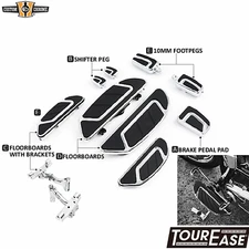 Chrome Footboard Floorboard Brake Pedal Shifter Peg Fit For Harley Touring 93-23