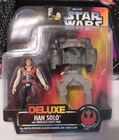 Star Wars Deluxe Han Solo with smuggler flight pack 1996 Action Figure