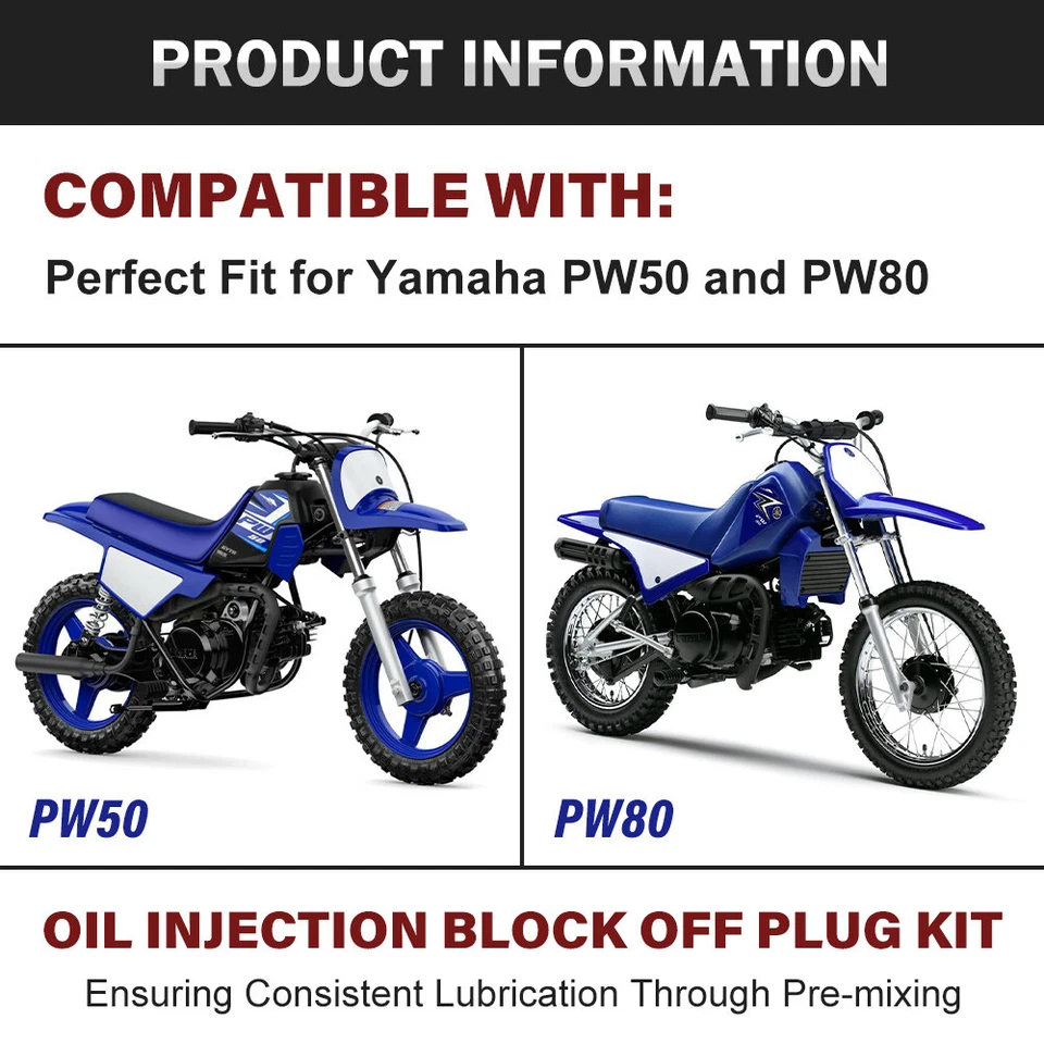 Bloque de inyección de aceite enchufe puerto de hardware para Yamaha PW50 modelos 1981-2024 nuevo Foto 2 de 4