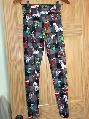 No Boundaries High Waist Leggings Faux Fur Lined Women Christmas Dogs Small 