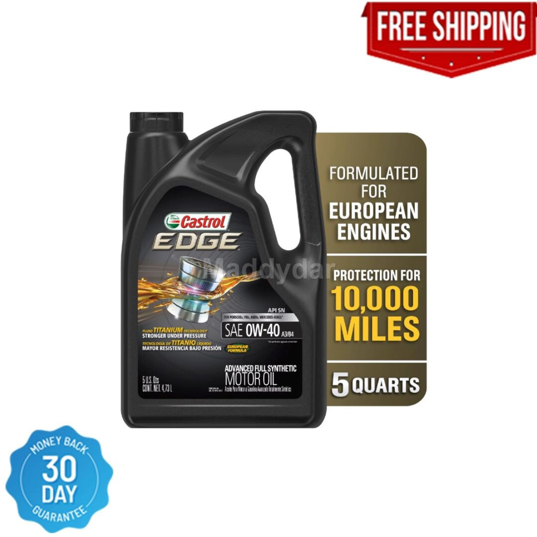 Castrol Edge 0W-40 A3/B4 Advanced Full Synthetic Motor Oil, 