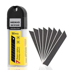 18mm Snap-off Blades, 50-Pack, Quality Black Carbon Steel Made, Sharp and Dur...