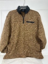 Mens M Eddie Bauer 1/4 Zip Pullover Jacket Rusted Heather Pockets Preowned