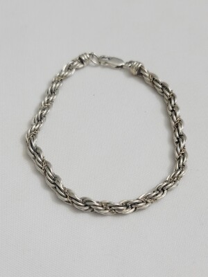 Precious Precious 14kt Gold Sterling Silver Rope Bracelet 7.5'' Inch