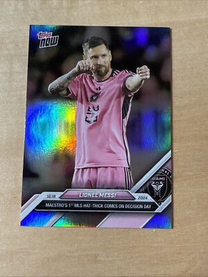 2024 Topps Now MLS 147SP LIONEL MESSI 1ST HAT TRICK INTER MIAMI CF VARIATION