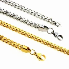 Two Colors 2.5-8mm Man Woman Stainless Steel Wheat Braided Foxtail Franco Chain