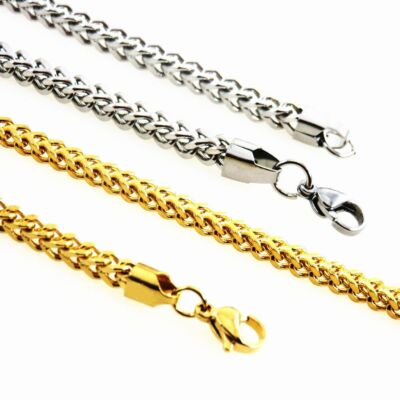 #ad Two Colors 2.5 8mm Man Woman Stainless Steel Wheat Braided Foxtail Franco Chain $9.45