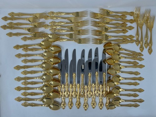 JAPAN Gold Electroplate Over Stainless Romantic Rose EPSS Service For 12+ - Picture 2 of 3