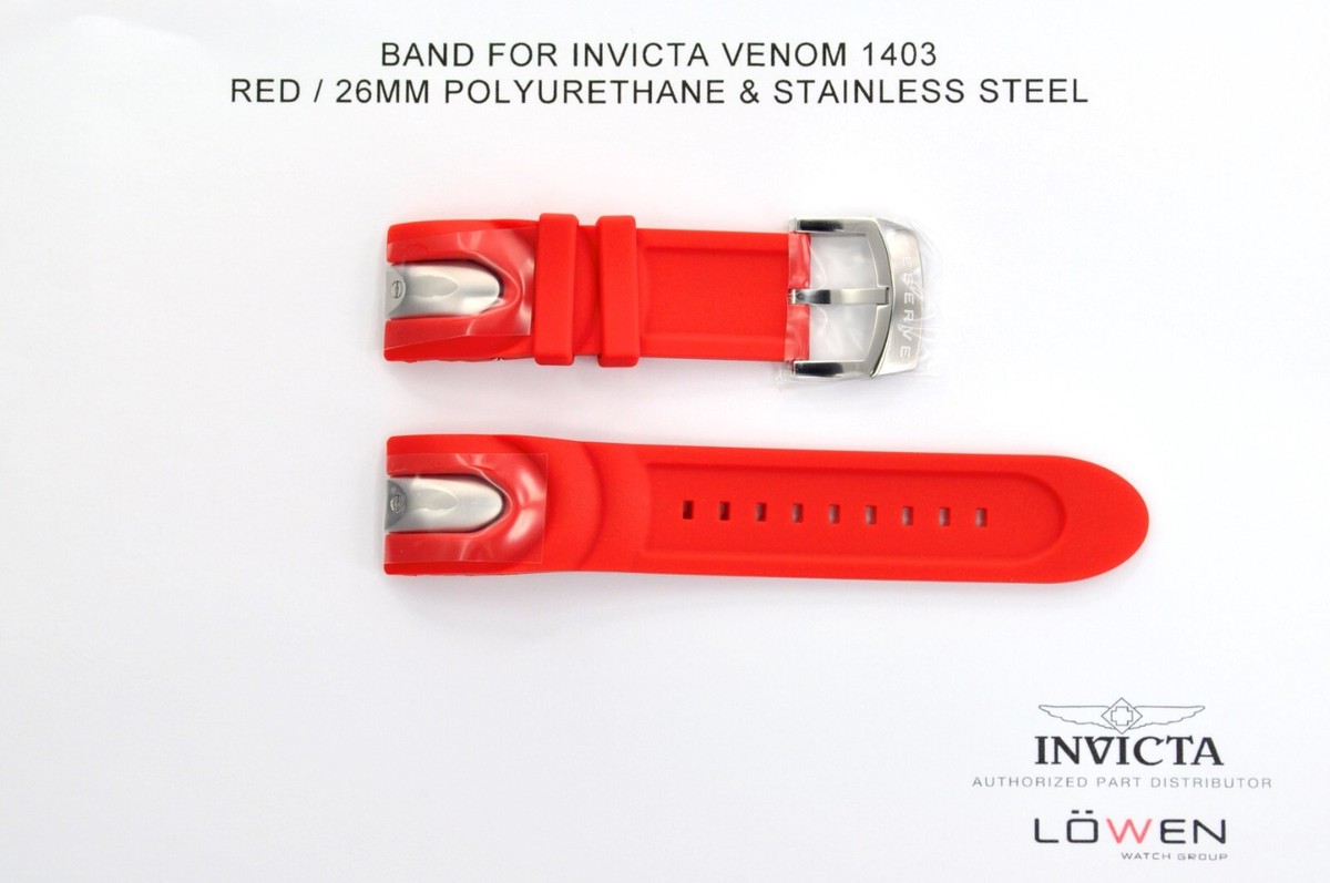 Red Rubber Watch Band Strap For Invicta Reserve Collection Venom