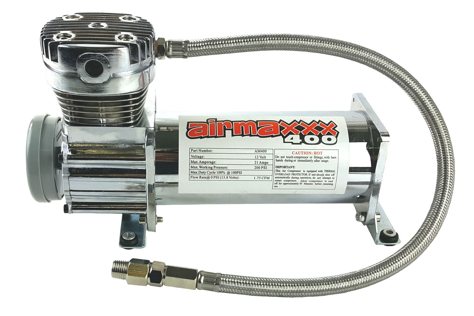 airmaxxx Chrome 400 Air Compressor 90 On 120 Off For Air Ride Suspension System