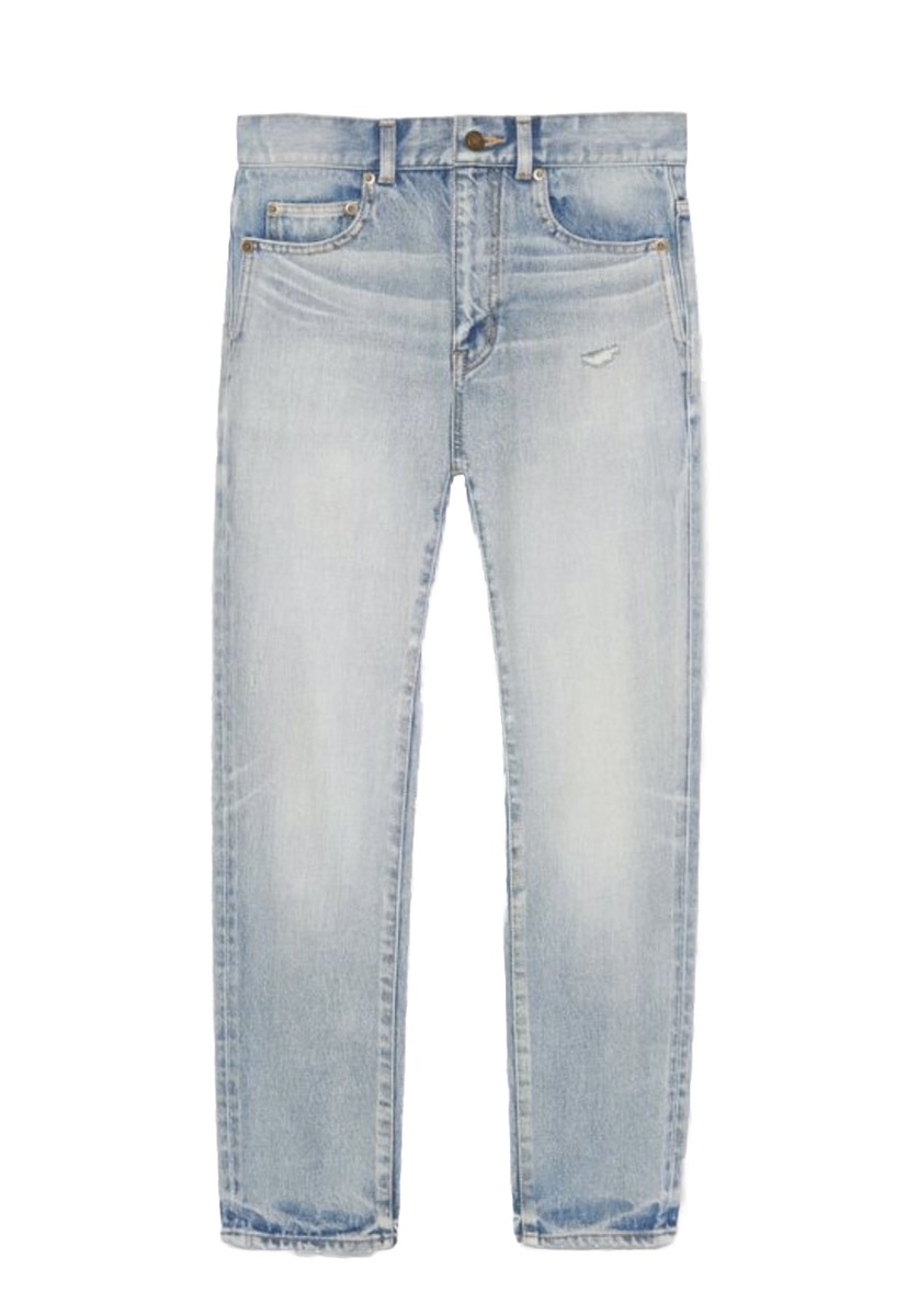 デニム・ジーパン SAINT LAURENT CARROT-FIT JEANS IN DENIM Saint Laurent Carrot Fit Light Blue Jeans | eBay