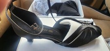 DSOL Ballroom Alma Danza Black Satin Dance Shoes Sandals Sz 10 A271308-1.5 NEW