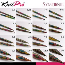 KnitPro Symfonie Austauschbare Nadelspitzen Normall&auml;nge Holz handwarm 16 Gr&ouml;&szlig;en