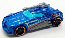 2014 HOT WHEELS X1651 TURBO TURRET BLUE 1:64 DIECAST 2 3/4" GUNNER CAR W/ ORANGE