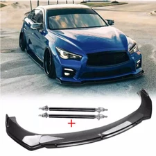 2014-23 For Infiniti Q50 Carbon Fiber Front Bumper Lip Splitter Spoiler Kit Robs