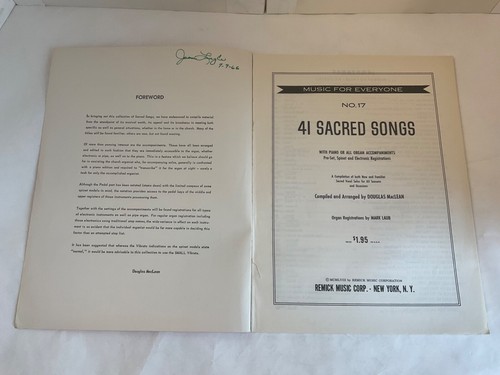 41 Sacred Songs Church Christian Jesus God O Lord Organ Music Sheet Piano Lyrics - Picture 8 of 11