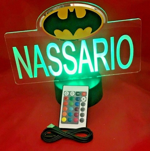 Batman Light Up Night Light Superbohater Spersonalizowana lampa stołowa Bat Man Pilot LED - Zdjęcie 9 z 12