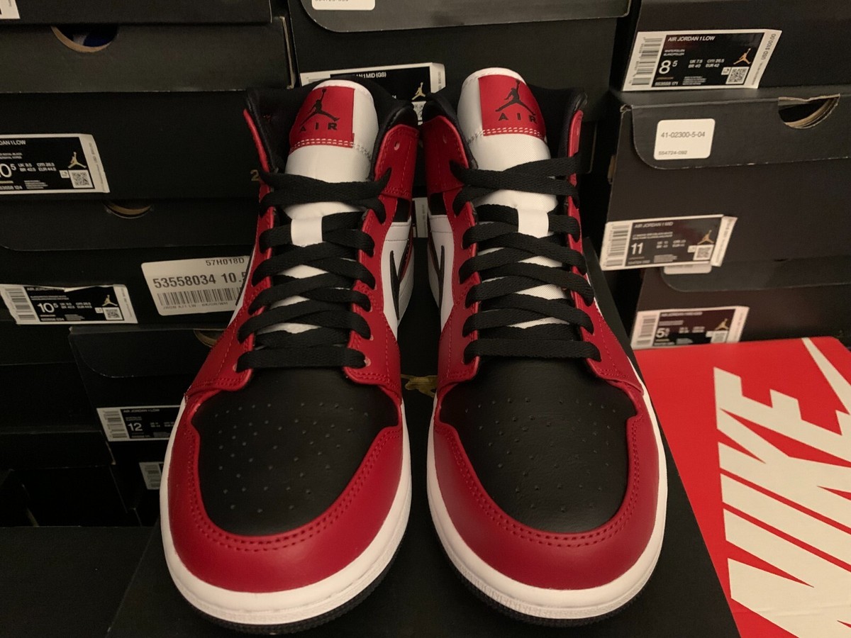 Nike Air Jordan 1 Mid Chicago Black Toe Men\'s Shoes US Sz 9 DSC00488_1200x1200.jpg?v=  main image 2