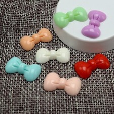 25pcs Mixed Color Flatback Resin Bows Cabochons 23X13mm Embellishment Hair Bows