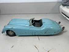 VINTAGE DOEPKE JAGUAR (MODEL TOYS OHIO) Baby Blue Pressed Steel Car Toy XK120