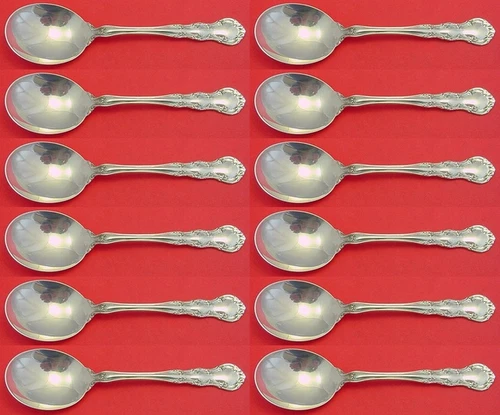 Old Atlanta by Wallace Sterling Silver Cream Soup Spoon Set 12 pieces 5 7/8"