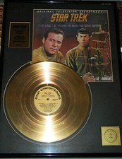 Star Trek Classic TV Series Soundtrack Volume 1 Gold Plated Record Matted Framed