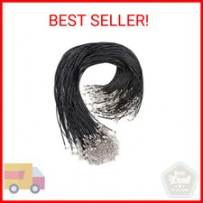 100 Pcs 2.0mm Black Necklace Cord with Lobster Claw Clasp for DIY Jewelry Making