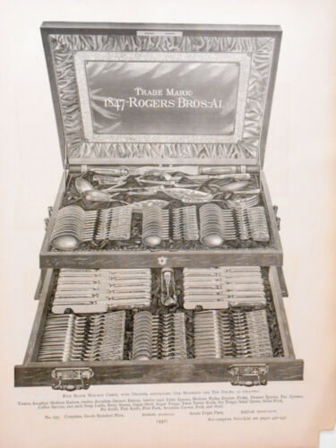 Catalog Page Meriden Britannia Co Silver Sets 1847 Rogers Bros. Morocco A 1886 - Picture 1 of 2
