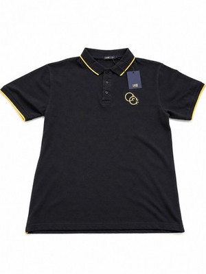 Brand New Roberto Cavalli Men s Tree Bottom Polo Black Shirt .Size Large L