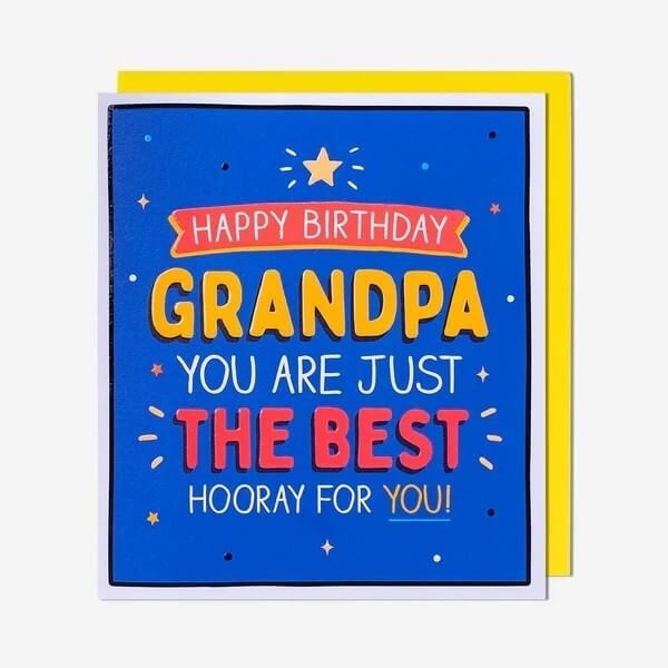 Fun Birthday Card Grandpa You Are The Best - Bright Neon Design Greeting Card