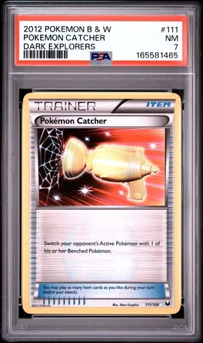 Pokemon Pokemon Catcher Dark Explorers Holo Secret Rare 111/108 PSA 7