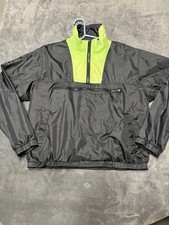 VTG Ocean Pacific Windbreaker Jacket Men L Black Neon Green Y2K 90s Street Wear
