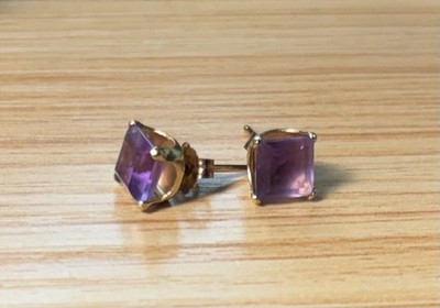 Gelbgold Amethyst Ohrstecker Damen