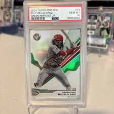 2024 Topps Pristine - Elly De La Cruz #73 Green Refractor Numbered 101/150 (RC)