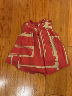Banana Republic Baby Ruffle Neck Dress Scorched Orange 12 Months