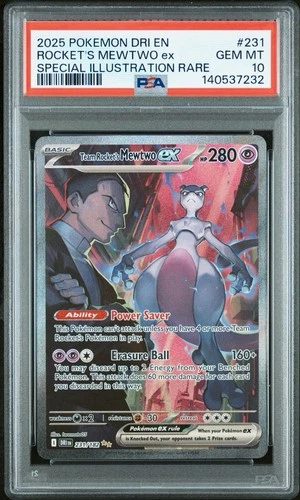 Pokémon Team Rocket's Mewtwo ex 231/182 Special Illustration Rare Holo PSA 10
