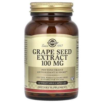 Grape Seed Extract, 100 mg, 60 Vegetable Capsules