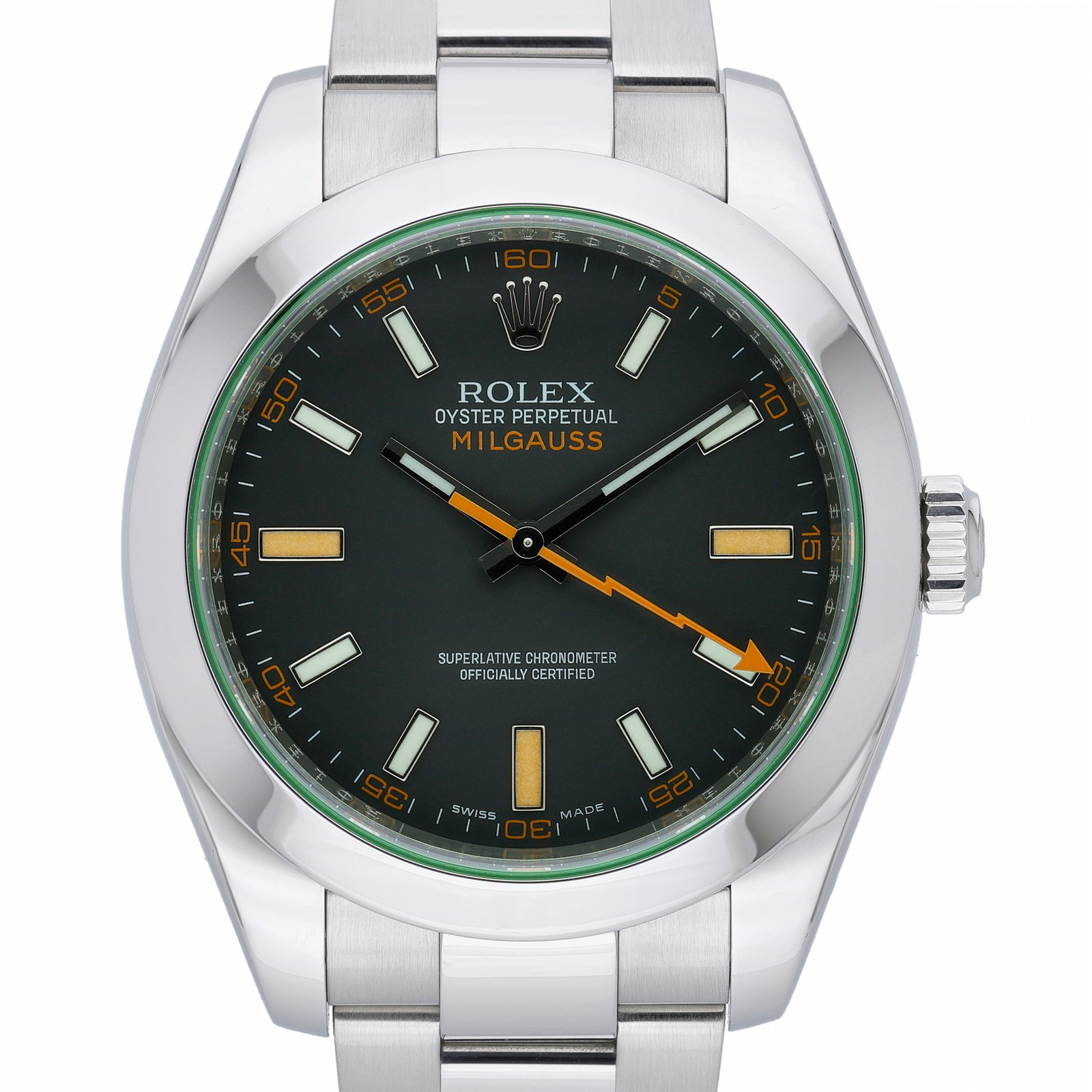 Rolex Milgauss 116400GV with 40mm Oystersteel case and Black dial. Excellent ...