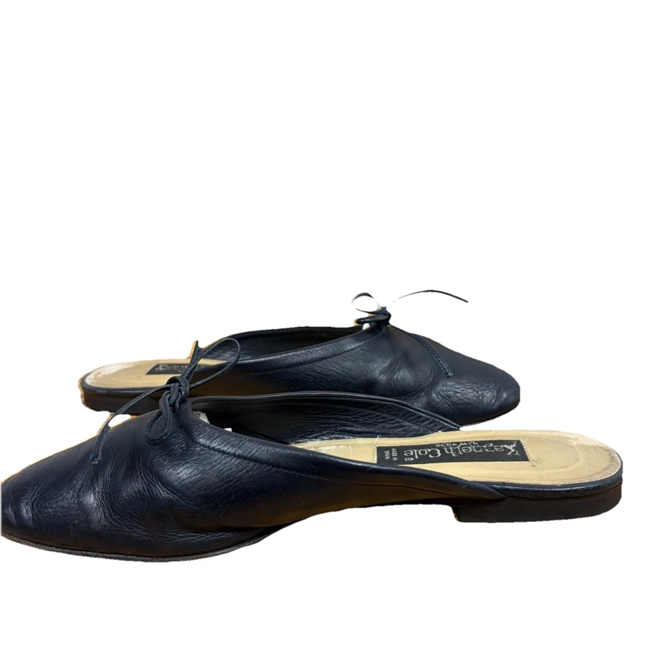 Винтажный Kenneth Cole балет плоский мулы кожи синий размер 8,5 минималистский Испания - Изображение 4 из 4