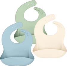 Cuddle Campus Set of 3 Silicone Bibs for Babies & Toddlers,Soft 2 