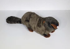 Vintage 2004 Wishpets Bobby Beaver Brown Plush Stuffed Animal Toy 13" Long EUC