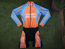 SEACROFT WHEELERS CYCLING CLUB LONG SLEEVE BIKE TT SPEED SKINSUIT ~ MENS MEDIUM