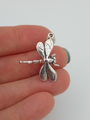 Libelle Charm Sterling Silber 3D 925 Dragon Fly Charm .925 Garten Insekt Charm