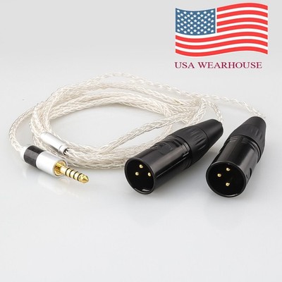 8Core 4.4mm to Dual 2x 3pin XLR male Balanced Audio Adapter Cable Headphone